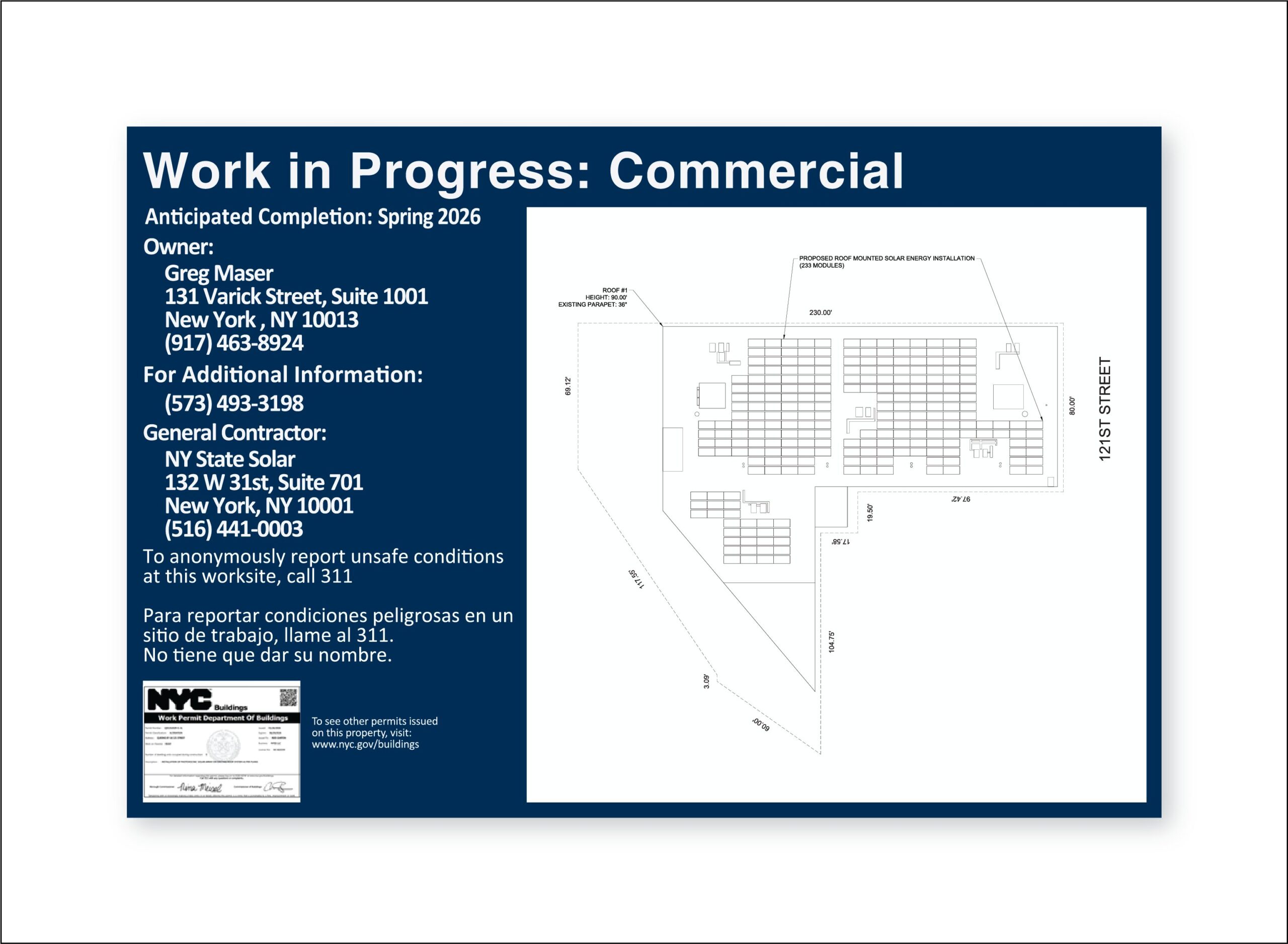 Commercial Work in Progress Signs