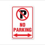 NO Parking Sign With Arrow