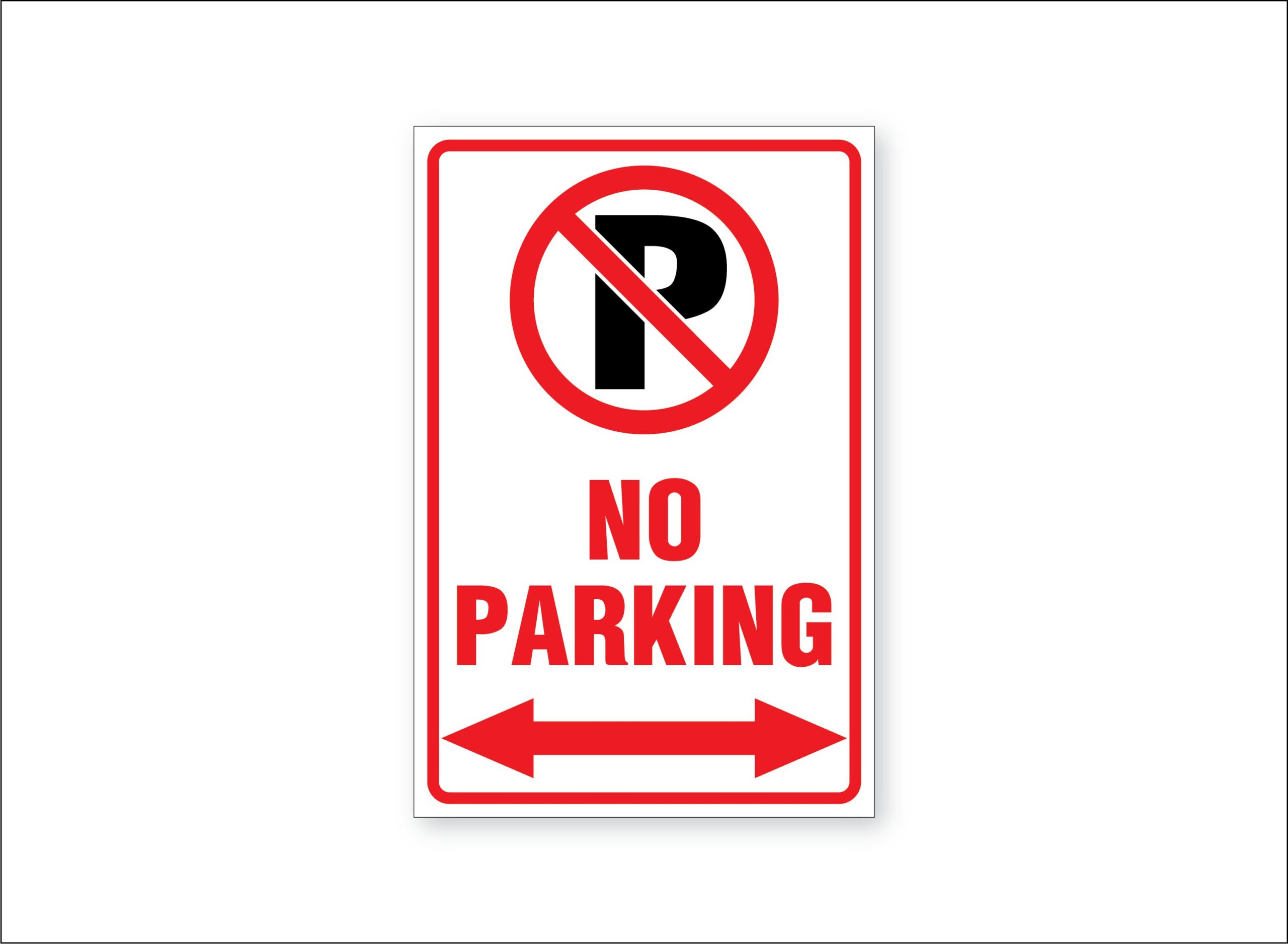 NO Parking Sign With Arrow